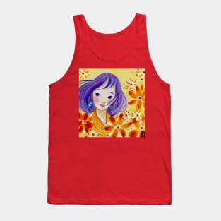 Smiling with Flowers Tank Top